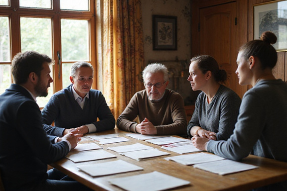 Family discussing inheritance matters